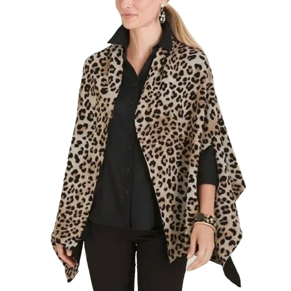 NWT Chico's Reversible Travel Wrap Animal Print 1 Piece 4 Way - Picture 1 of 12